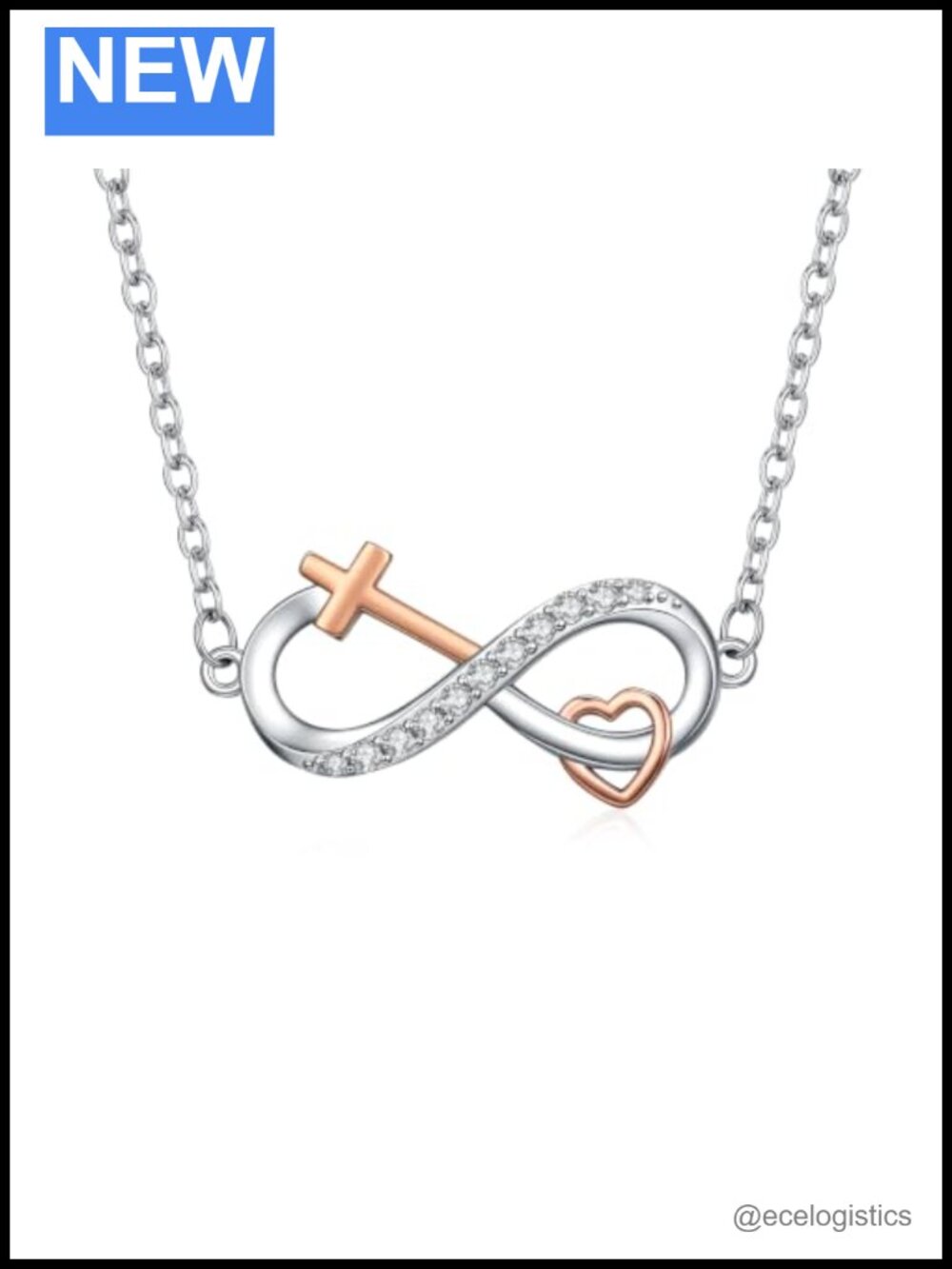 925 sterling silver infinity cross pendant necklace